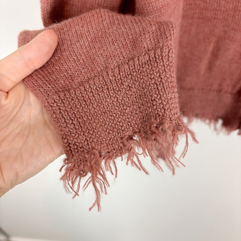 Nation LTD Baby Alpaca Knit Distressed Cardigan in Fig Size M - Picture 5 of 10